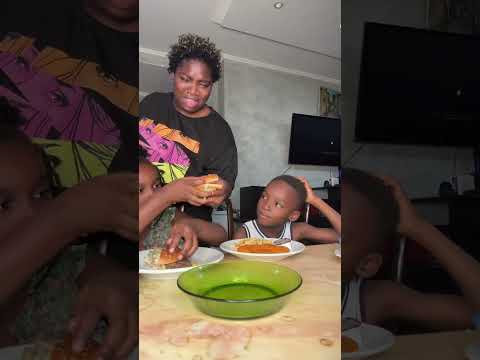 Baby learns a lesson on sharing KFC