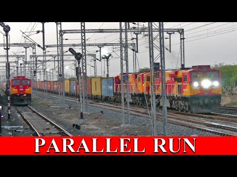 SAURASHTRA MAIL and DOUBLE WDG 4G | PARALLEL RUN | Indian Railways