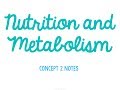 Nutrition and Metabolism Concepts