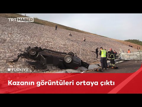 Kazakistan konsolosluğuna ait otomobil böyle devrildi