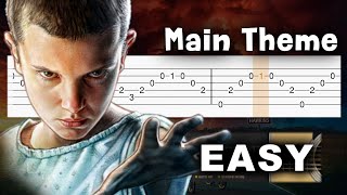 Stranger Things - Main Theme - EASY Guitar tutorial (TAB)