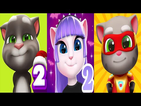 My Talking Tom2 vs My Talking Angela2 vs Talking Tom Hero Dash Tom2 wear Titanium fur Ep4227