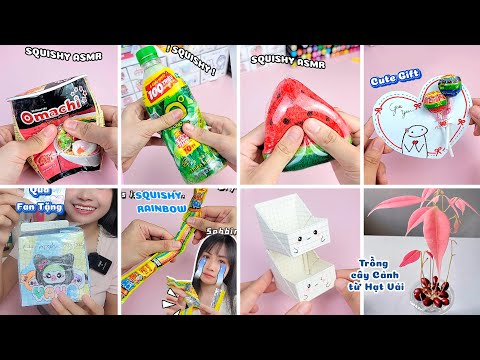 🍉🍘🍙🍎🌈DIY SQUISHY🍓🍝 Kệ 2 tầng 🎁Thiệp quà tặng🍀Trồng cây🌳Trend tiktok và cái kết 🌟 Quyển Sách Nhỏ #diy