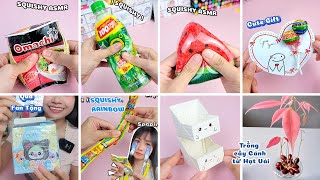 🍉🍘🍙🍎🌈DIY SQUISHY🍓🍝 Kệ 2 tầng 🎁Thiệp quà tặng🍀Trồng cây🌳Trend tiktok và cái kết 🌟 Quyển Sách Nhỏ #diy