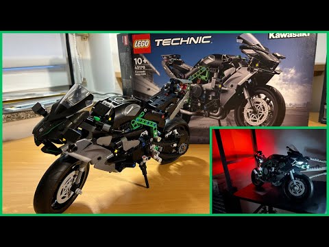 Lego Technic 42170 Motocikl Kawasaki Ninja H2R (speedbuild & review) WITH LIGHTS!!