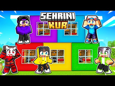 Yeni Şehirde Rengarenk Bir Apartman İnşa Ettik #1 🤩 | Minecraft #ŞehriniKur