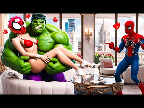 Hulk x Spider Man Police Sad Love Story vs Pregnant Wife in Granny House | Funny Horror Animation