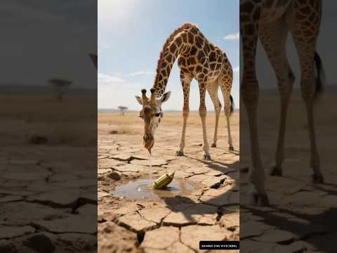 A giraffe watered a bamboo seed 😭 #ai #giraffe #bamboo #aistory #aivideo #popular #shorts