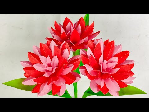 Easy Simple Paper Flower DIY Making Video | Paper Flower Easy DIY