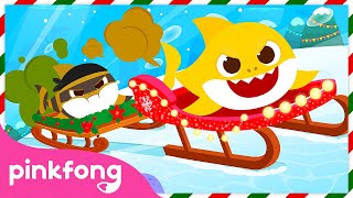 Sled Ride All Day with Baby Shark 🛷 | Toot! Toot! Sled Race | Thief Shark | Pinkfong Official