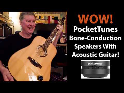 Acoustic Guitar and Backing Tracks With PocketTunes Bone‑Conduction Bluetooth Speakers