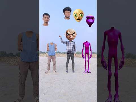Purple ๐ alien vs cute brothers & me correct head matching with tu radha meri main shyam tera songs๐คฏ