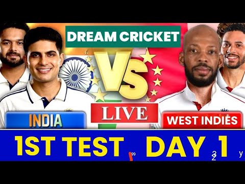 IND vs WI 1st Test Live | India vs West Indies Live Score & Commentaryy | Day 1 88-2