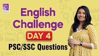 ഇംഗ്ലീഷ് ഇനി ഇഷ്ടപ്പെട്ട് പഠിക്കാം🥰English Challenge Day 4|Kerala PSC English Previous Year Question