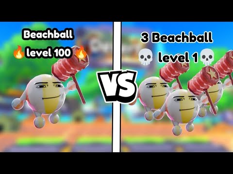 Level 100 Beachball Vs 3 Level 1 Beachball | Toilet Tower Defense