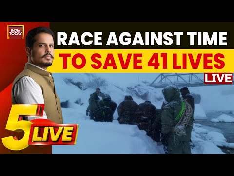 5ive Live with Shiv Aroor: 41 BRO Workers Trapped As Avalanche Hits Uttarakhand's Badrinath | LIVE