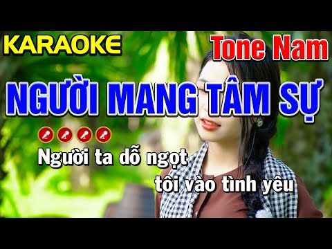 ✔ NGƯỜI MANG TÂM SỰ Karaoke Tone Nam | Bến Tình