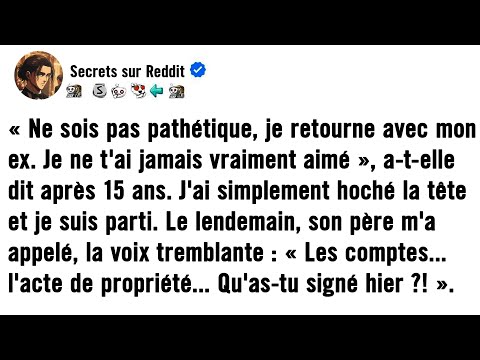 IL HOCHA LA TÊTE ET SORTIT, PUIS DÉTRUISIT SA VIE D'UNE SEULE SIGNATURE.