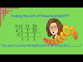 Finding LCM for Three Numbers Using the Ladder Method
