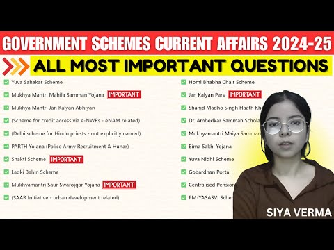 🚀 Govt Schemes Revision (Aug 24-Feb 25) 📜🔥 CURRENT AFFAIRS | GOVERNMENT SCHEMES |  QUICK REVISION