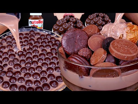 ASMR MALTESERS CHOCOLATE ICE CREAM OREO NUTELLA DESSERT MUKBANG 초콜릿 먹방 チョコレート デザート 咀嚼音 EATING SOUNDS