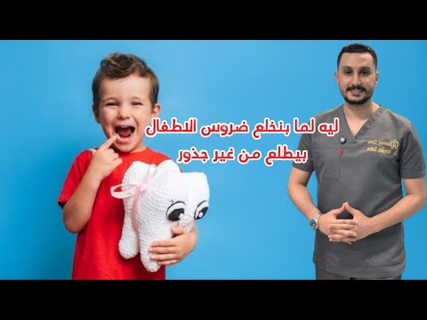 ليه لما بنخلع الضرس اللبني بيطلع من غير جذور || كسر جذور الضرس اللبني #dr_abdullah_sultan_dentist