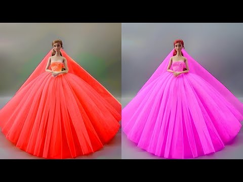 Barbie Doll Makeover Transformation ~ DIY Miniature Ideas for Barbie ~ Wig, Dress, Faceup, and More!