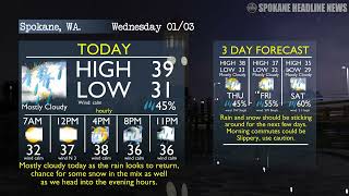 Spokane's best 3 day forecast: Rain and snow look to return and stick around for at least a few days