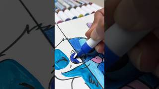 Drawing stitch with brush pens