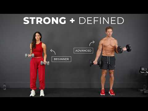 Back, Biceps & Abs Strength Workout – Dumbbells Only 💪