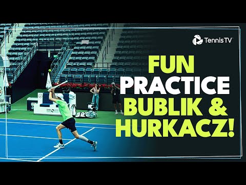 Tweeners, Racket Butt Shots & A Monfils Appearance; Bublik & Hurkacz Fun Practice! | Dubai 2024