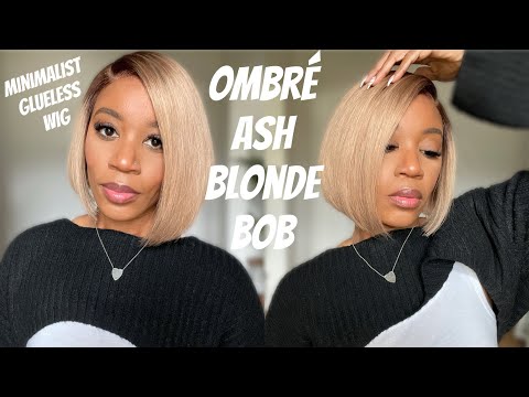 BLUNT Cut BOB | Ombré Ash Blonde 👱🏾‍♀️ Ready to WEAR | GLUELESS Install, No Fuss | Ft. LUVME HAIR