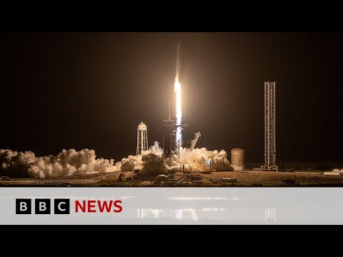 SpaceX rocket blasts US-Russian crew towards space station  | BBC News