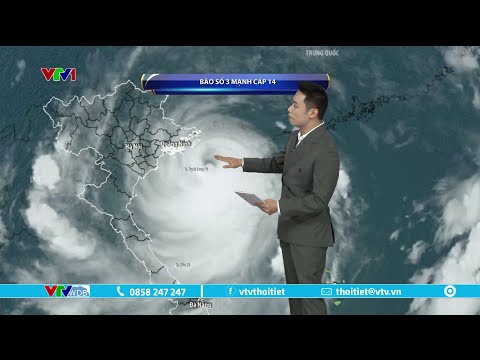 Bão số 3 vẫn mạnh cấp 14, tiến sát đất liền Quảng Ninh - Thái Bình | VTVWDB
