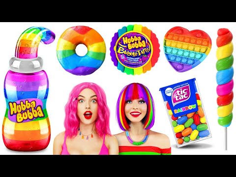 Rainbow Desserts Challenge | Eating Only 1 Color Food for 24 Hours by RATATA POWER