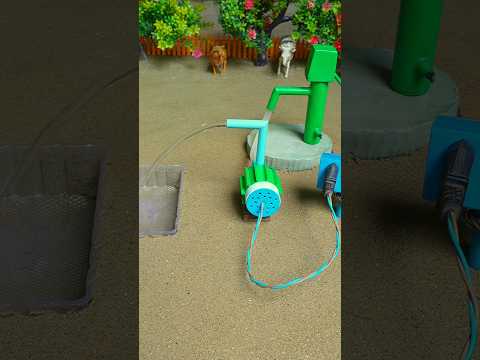 Mini hand pump project water with supply motor eating cow deer farm #waterpump #shorts #397