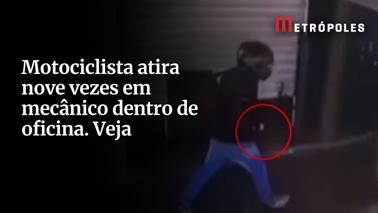 Motociclista atira nove vezes em mecânico dentro de oficina. Veja
