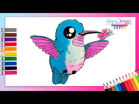 Cómo dibujar un COLIBRÍ KAWAII | Dibujos fáciles.