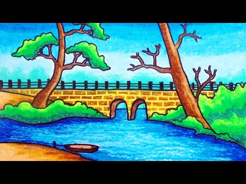 Rainbow scenery drawing with oil pastels - YouTube