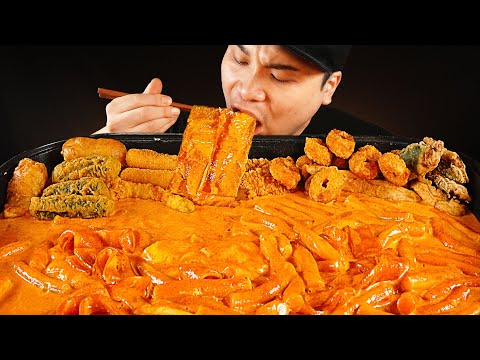 여러가지 튀김과 로제떡볶이, 컵밥 먹방~!! 리얼사운드 ASMR social eating Mukbang(Eating Show)