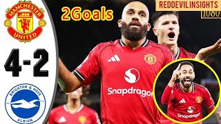 Manchester United vs Brighton and Hove Album 4 - 2 highlights | all goals and highlights!