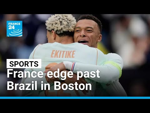 YouTube video thumbnail: Football: France Edge Past Brazil in World Cup Dress Rehearsal in Boston
