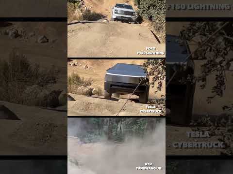 Tesla Cybertruck VS Ford F150 Lightning VS BYD Yangwang #tesla #ford #byd #offroad #cybertruck