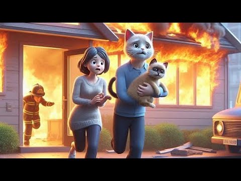 The Ashes of Home💔💔💔💔#miaw #cat #sad #street #story #animation #aicat #catvideos #funny #fire