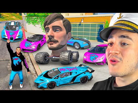 Robando Coches MILLONARIOS de MrBeast en GTA 5 !! 🏎️💰