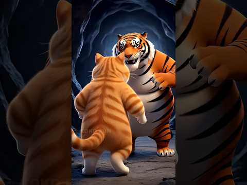 fat orange cat saves the dog! from tiger #funny #funnycats #fat #animation #cartoon #cat