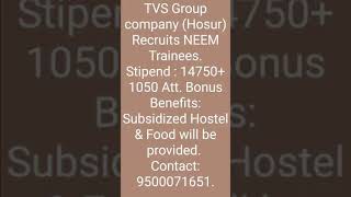 TVS RECRUITMENT 2021 | NEW JOB OPENING