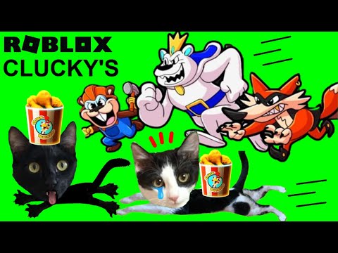 ROBLOX CLUCKY’S PERO GATO ESCAPA DEL RESTAURANTE DE LOS ANIMALES LOCOS jugando con Luna y Estrella