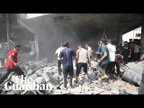 Aftermath of Israeli strike on Gaza City clinic that shelters displaced Palestinians