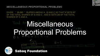 Miscellaneous Proportional Problems